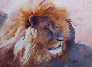 The King, 11 x 15 Kathleen Lanzoni, Watercolor Artist, Boulder, Colorado
